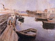 Edvard Munch The Post boat in shore oil painting artist